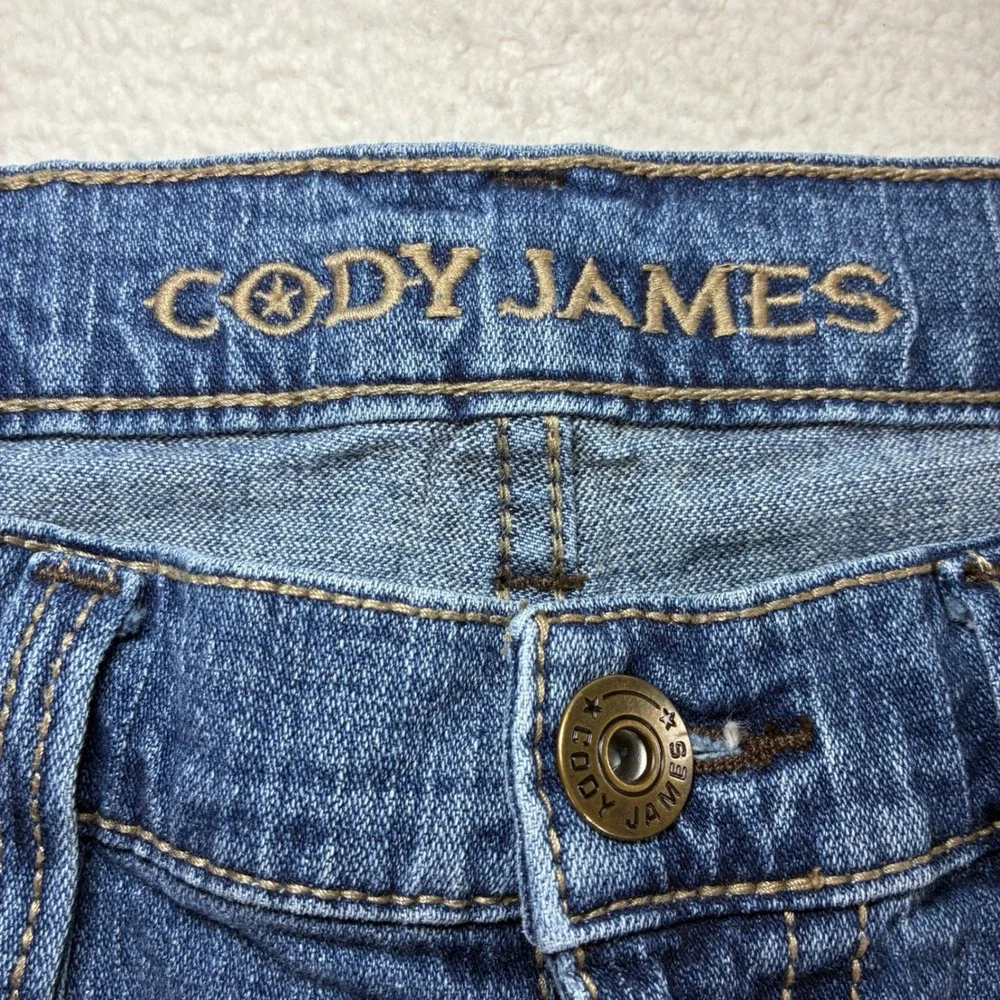 Cody James Jeans Men 33x34 Blue Faded Whiskered Straight Bootcut Western Cowboy